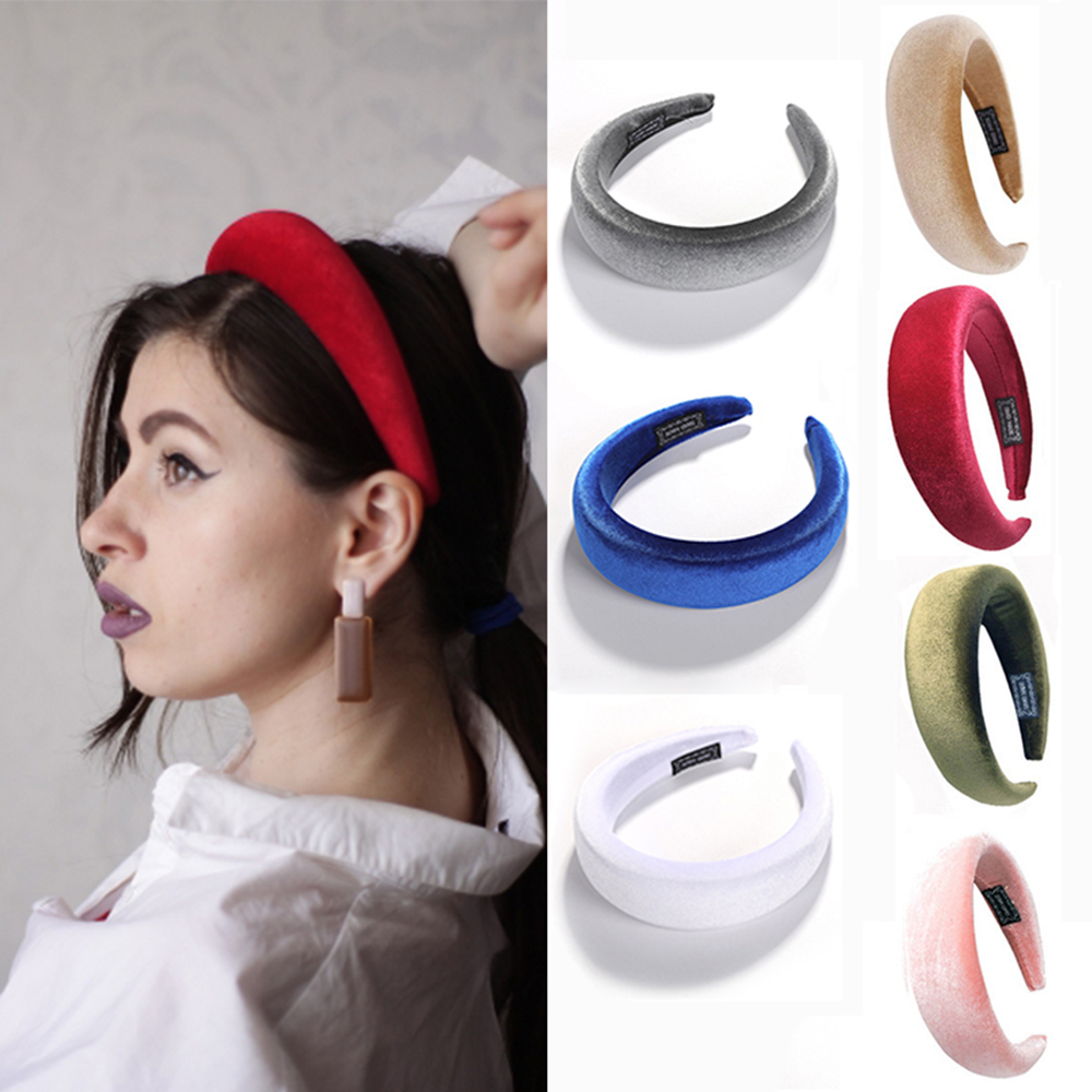 INMA ผู้หญิงเครื่องประดับผมกำมะหยี่ที่คาดผมแบบหนากว้าง Hairbands สายรัดศรีษะ Headwear