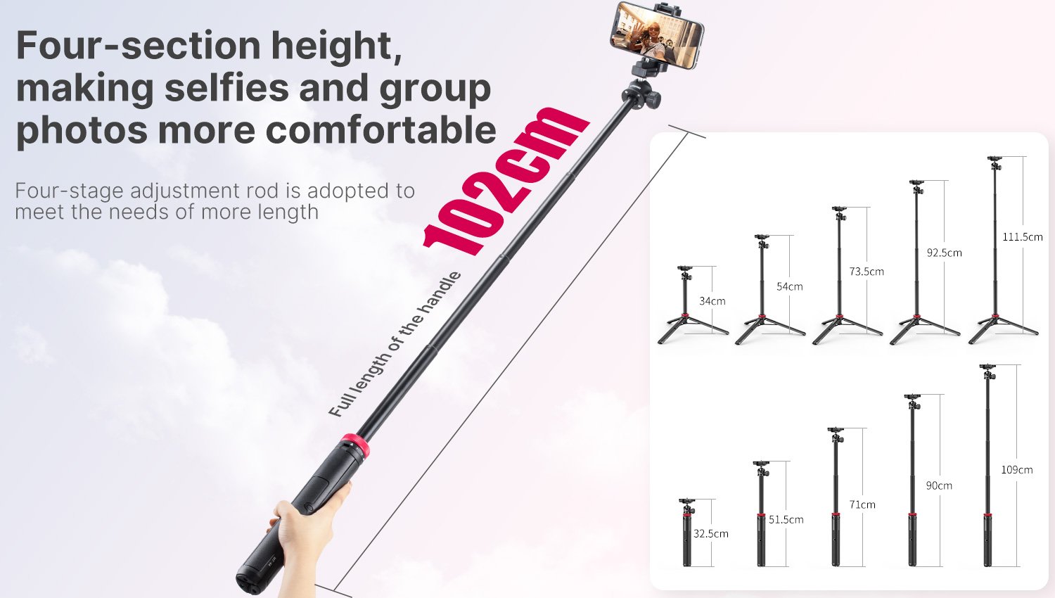 Selfie stick Tripod for phone and camera - Ulanzi MT-44 – MOJOGEAR