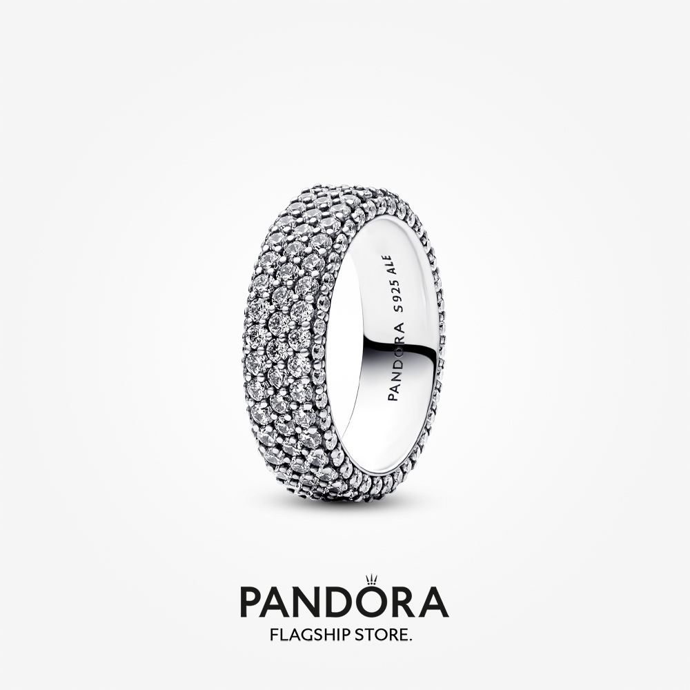2023 New Original Pandoras Timeless Pavé Triple-row Ring Women Fashion Jewellery