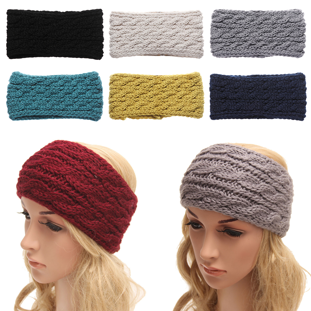 N33GVC3Q Fashion Wide Knitted Soft Headwear Ear Warmer Winter Headbands Stretch Turban