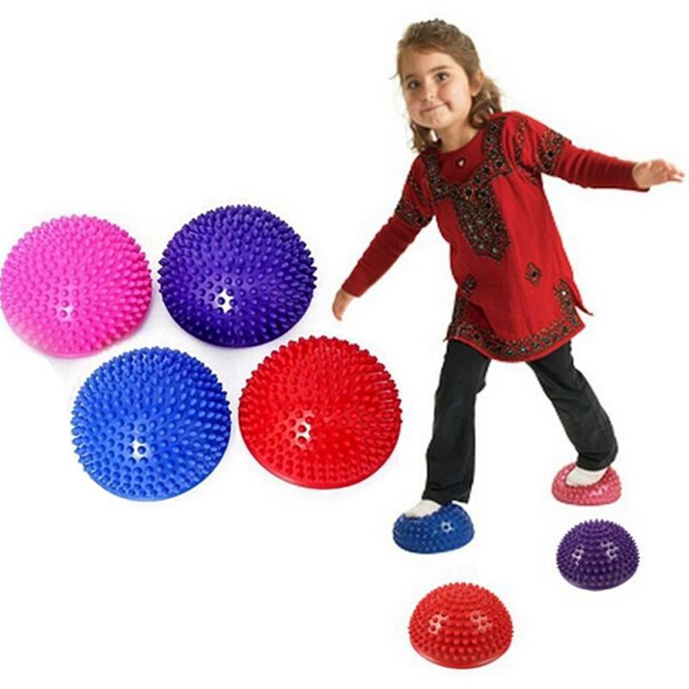 WILLIEAN ทุเรียนเด็กครึ่งนวด Sensory Hemisphere ที่เหยียบเท้าลูกบอลโยคะอุปกรณ์ออกกำลังกายเด็กของเล่นแบบทรงตัว