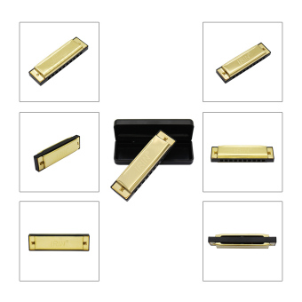 10 Holes 20 Tone Diatonic Blues Harmonica Key Of C With Case ForBeginner Children Golden - Intl July 2018 - 5 10 Holes 20 Tone Diatonic Blues Harmonica Key of C with Case forBeginner Children Golden - intl - 5