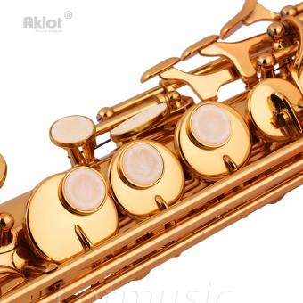 Aklot Bb Soprano Saxophone Sax Gold Lacquered Brass Body With Tunerand Reeds - Intl June 2018 - 4 Aklot Bb Soprano Saxophone Sax Gold Lacquered Brass Body with Tunerand Reeds - intl - 4