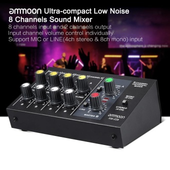 Ammoon AM-228 Ultra-compact Low Noise 8 Channels Metal Mono StereoAudio Sound Mixer With Power Adapter Cable - Intl April 2018 - 4 ammoon AM-228 Ultra-compact Low Noise 8 Channels Metal Mono StereoAudio Sound Mixer with Power Adapter Cable - intl - 4