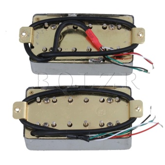 Electric Guitar Bridge & Neck Humbucker Pickup Set Of 2 Silver- Intl June 2018 - 2 Electric Guitar Bridge & Neck Humbucker Pickup Set of 2 Silver- intl - 2