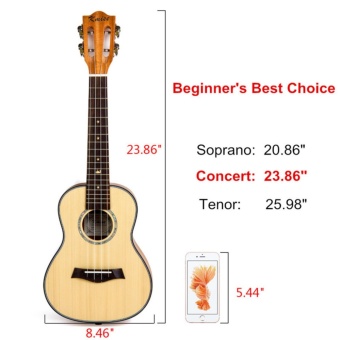 Kmise Classical Concert Ukulele Beginner Kit Solid Spruce Mahogany23 Ukelele Hawaii Guitar For Starter And FREE 9 GIFTS - Intl June 2018 - 5 Kmise Classical Concert Ukulele Beginner Kit Solid Spruce Mahogany23 Ukelele Hawaii Guitar for Starter and FREE 9 GIFTS - intl - 5