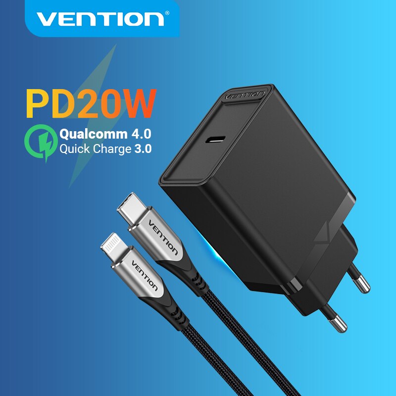 Vention PD 20W USB Charger Quick Charge 4.0 3.0 USB Type C Fast Charger