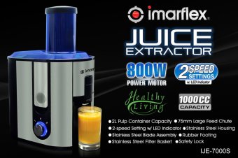 Imarflex IJE-7000S Electric Juice Extractor 1L (Stainless) July 2018 - 2 Imarflex IJE-7000S Electric Juice Extractor 1L (Stainless) - 2