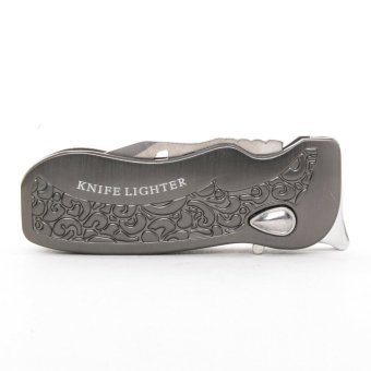 Tactical Metal Spring Knife With Wind Proof Lighter (Gray) April 2018 - 2 Tactical Metal Spring Knife With Wind Proof Lighter (Gray) - 2