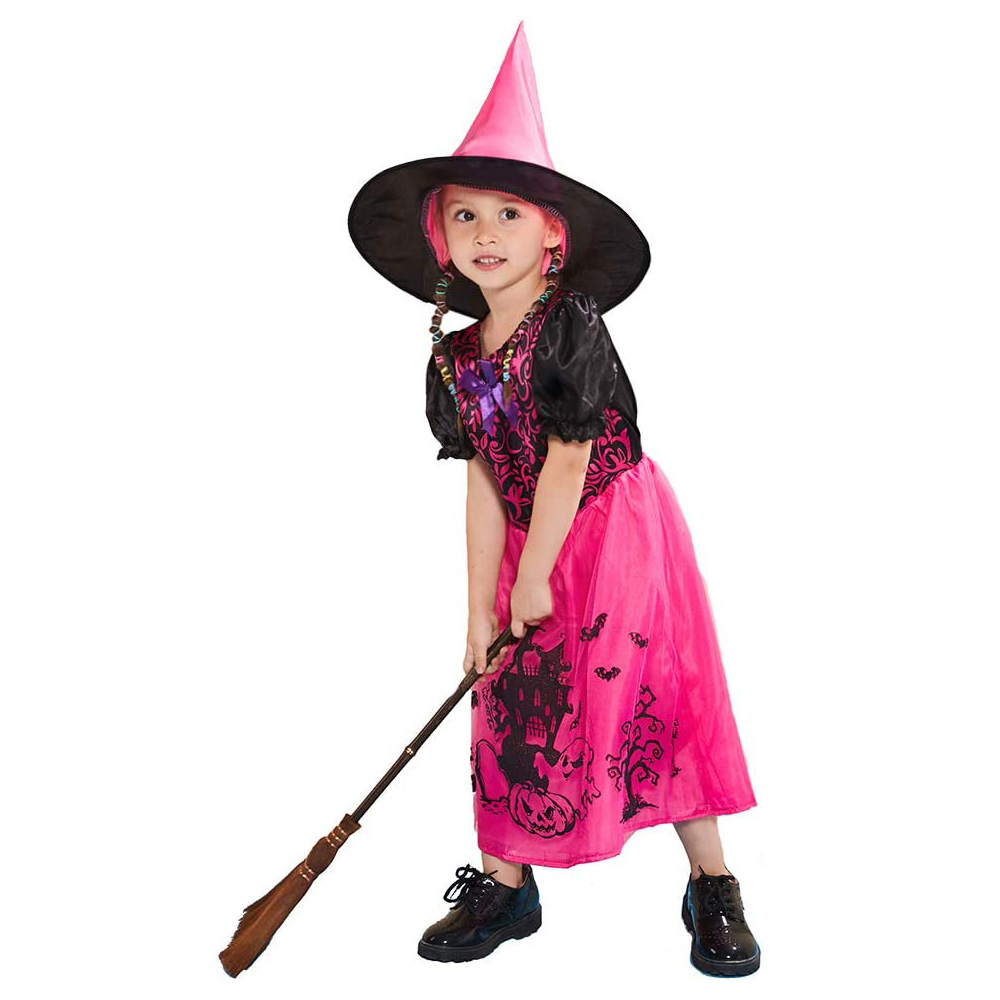 Little Witch Girls Costume Funny Sorceress Fancy Dress Halloween Cosplay