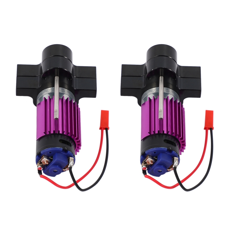 2X Upgraded Metal Transfer Gear Box with 370 Motor for Wpl 1/16 4Wd 6Wd Jjrc Q60 Q6(Black)