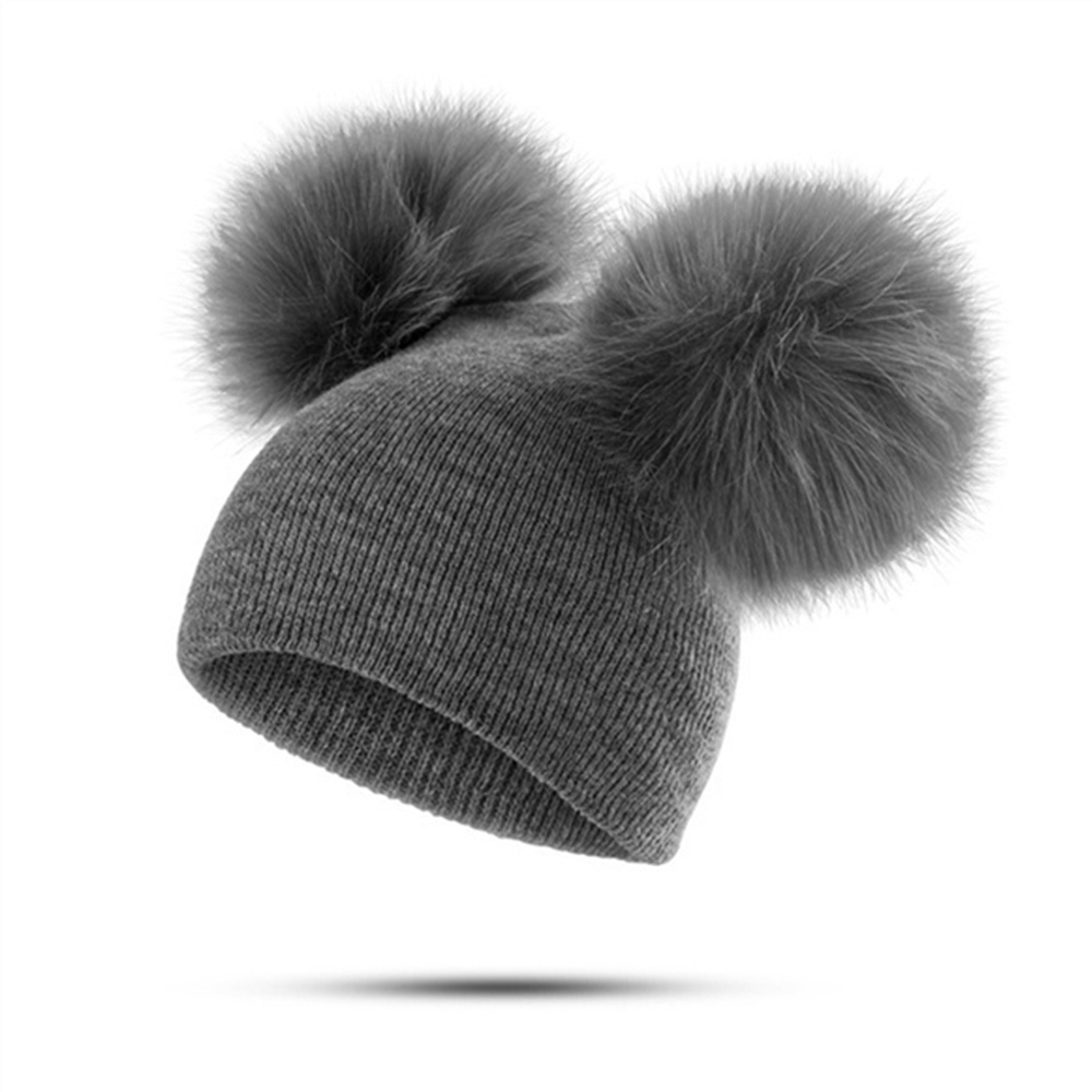 BTRFJY เด็กฤดูหนาวถักหมวกหมวกโครเชต์ Hairball หมวกอบอุ่นหมวกมีพู่หมวกถักหมวกเด็ก