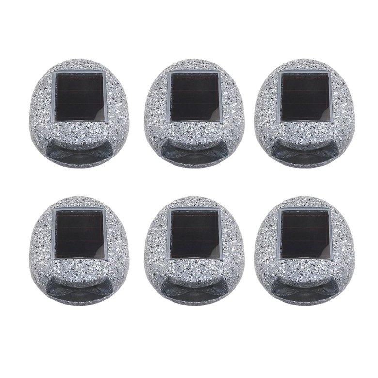 HORI 6 ชิ้นไฟส่องทางแสงอาทิตย์กันน้ำ Colophony หินปลอมโคมไฟ LED สำหรับ Garden HORI 6 ชิ้นไฟส่องทางแสงอาทิตย์กันน้ำ Colophony หินปลอมโคมไฟ LED สำหรับ Garden