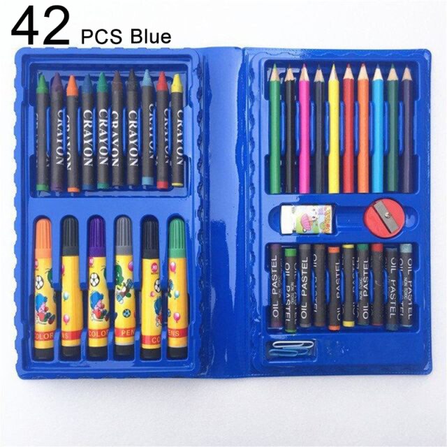 42-208Pcs เด็กวาดสีน้ำสีดินสอสีชุดภาพวาดเด็ก Art Peinture Enfant ของขวัญของเล่นเพื่อการศึกษา