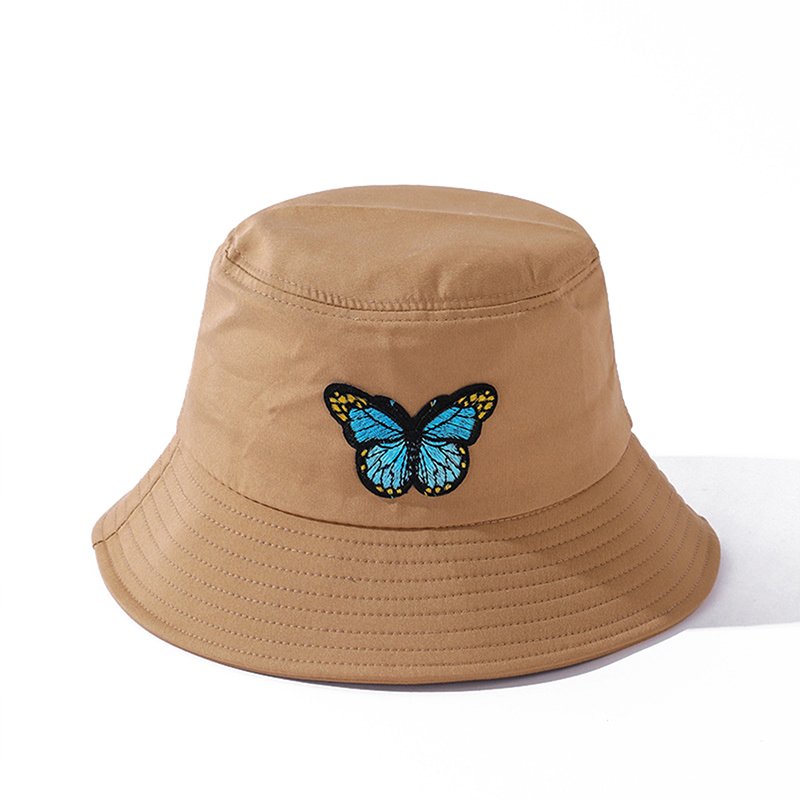 Xingtu Butterfly Embroidery Bucket Hats Outdoor Panama Cap Sun Shade Fisherman Caps