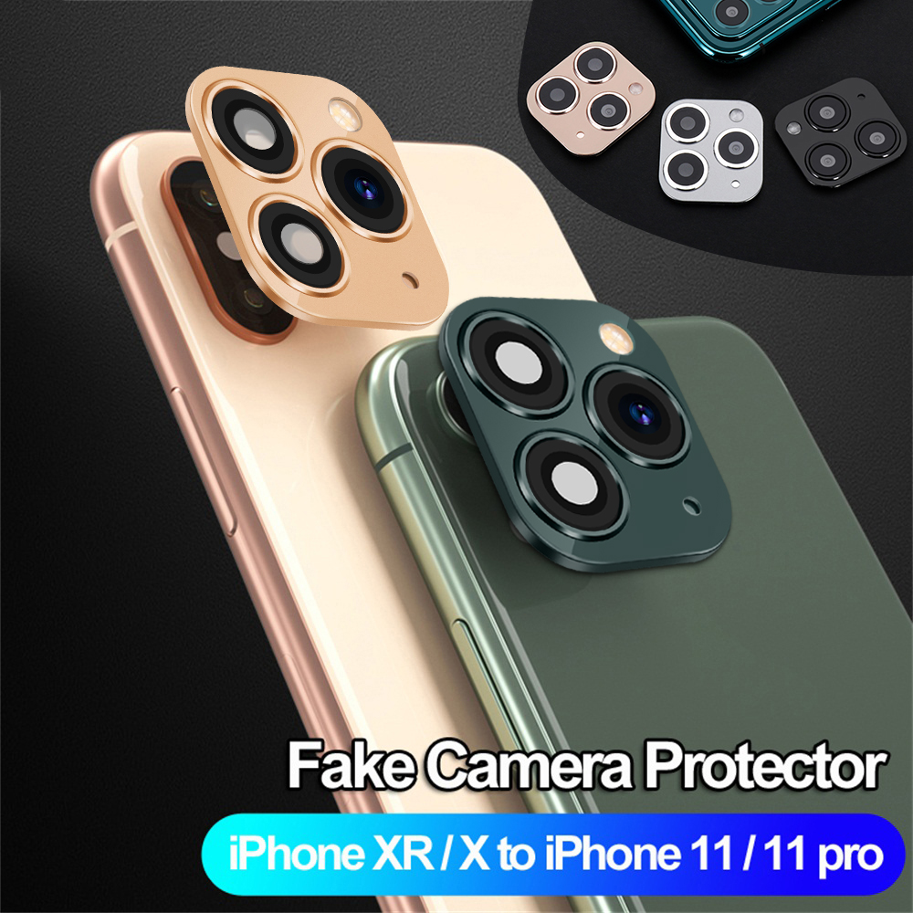 SHUIXINGZ Luxury Screen Protector Mobile Glass Seconds Change for iPhone XR X to iPhone 11 Pro Max Fake Camera Lens Sticker Cover Case