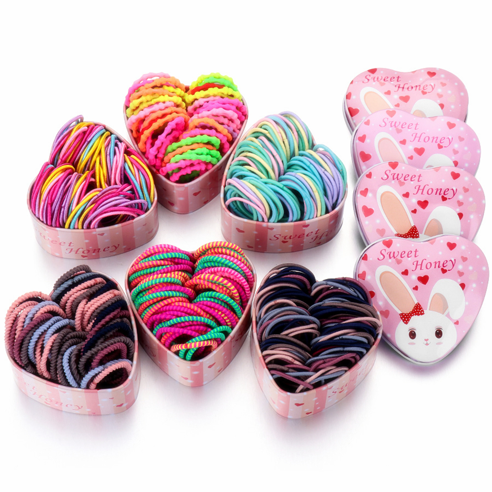 F8C503Y Colorful Elastic Basic Rubber Bands Scrunchie Ponytail Holder Kids Hair Ropes Girls Hair Bands