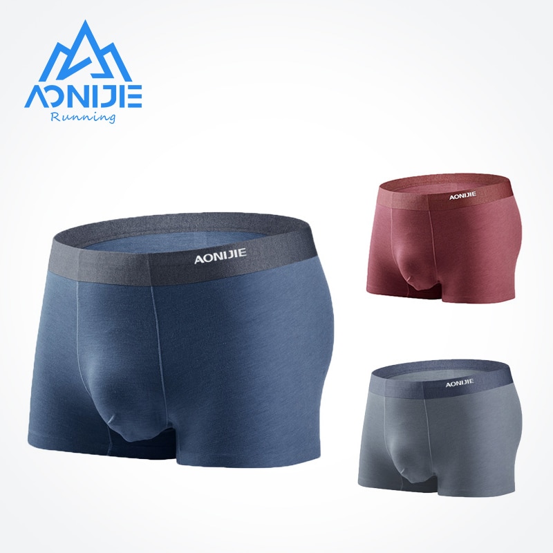 Aonijie 3 packs e7004 quick dry men sport performance boxer briefs đồ lót micro modal mulberry silk