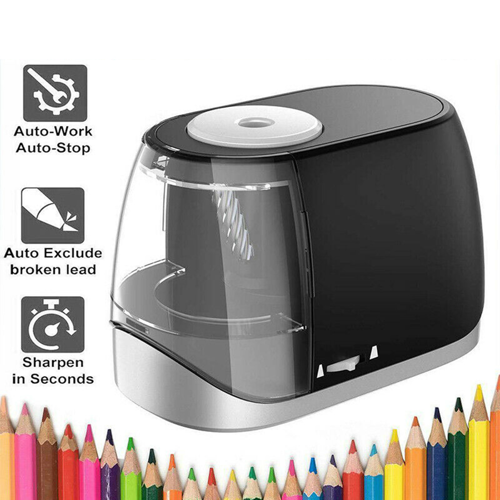 YUCCAS Máy Cắt Bút Chì Tự Động Dừng Bằng Pin/USB Tự Động Hoạt Động An Toàn Cho Học Sinh Trẻ Em, Bút Chì Điện Mài Gọt Bút Chì Mài Nhanh