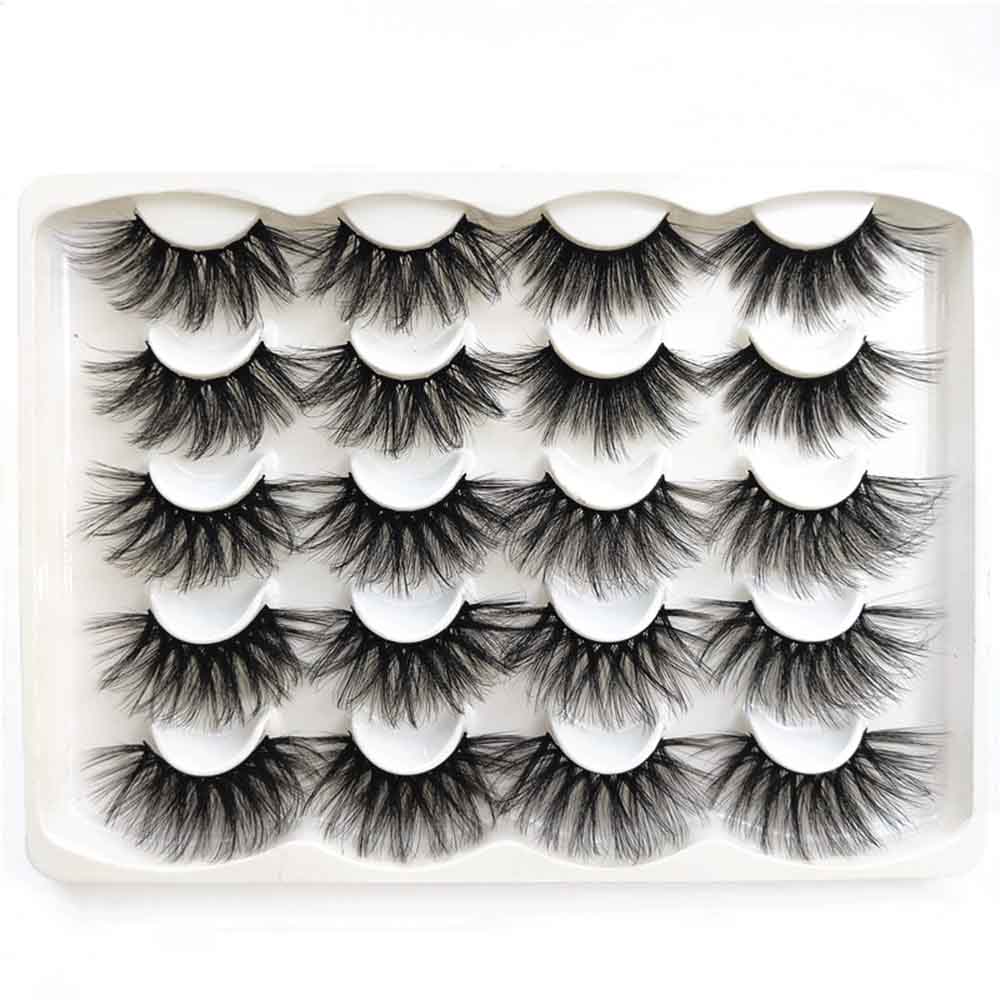 DANCH SKONHED 10คู่ใหม่นุ่ม Wispies Handmade ยาว Dramatic 3D ขนตามิงค์25มม.ขนตาปลอม Lash