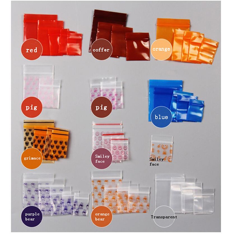 LZ】☁ Mini plástico Ziplock embalagem sacos pequeno saco Ziplock bolsas  pílula mais tamanho 100pcs