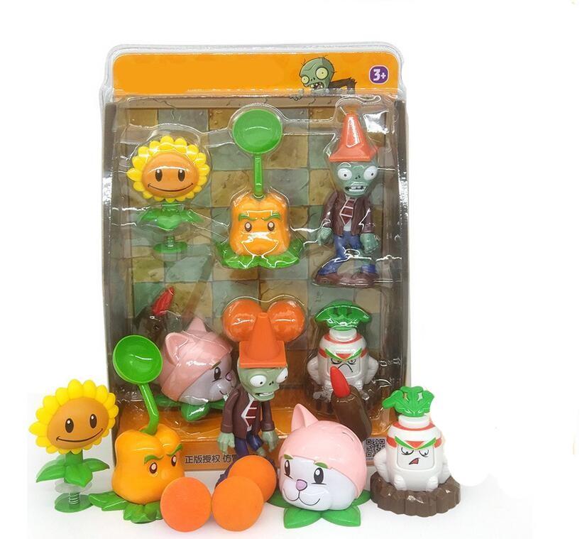 DM Plants vs. Zombies Toy Double HEAD peashooter Clover ชุดกล่องของขวัญของเล่น