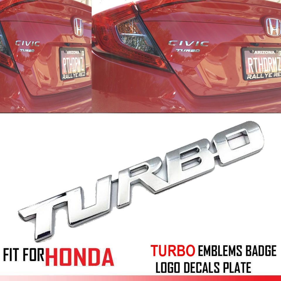 Hot New small 3d turbo metal emblem car sticker badge for honda qing