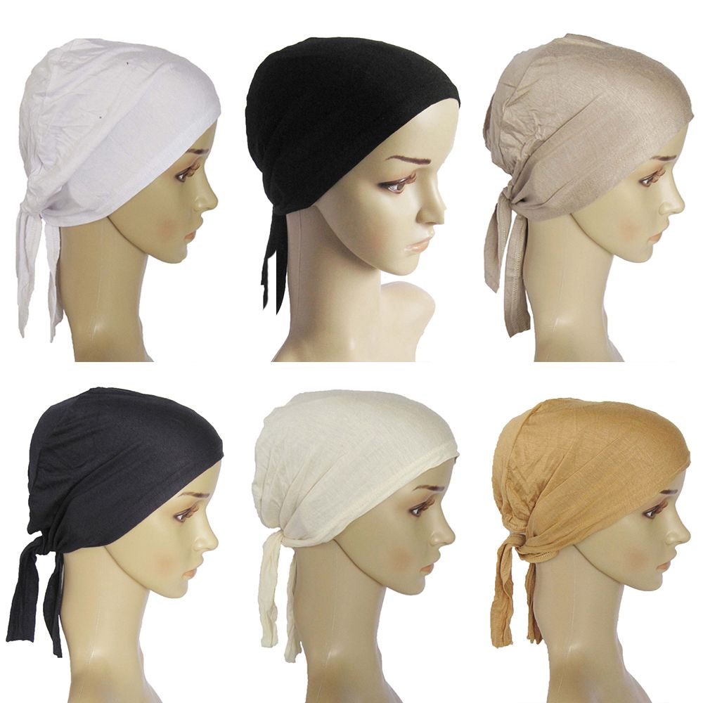 CGGUE แฟชั่น Breathable หมวกเครื่องประดับผม Headwear ของผู้หญิง Hijabs หมวกมุสลิมภายในหมวกหิญาบอิสลาม Hijab