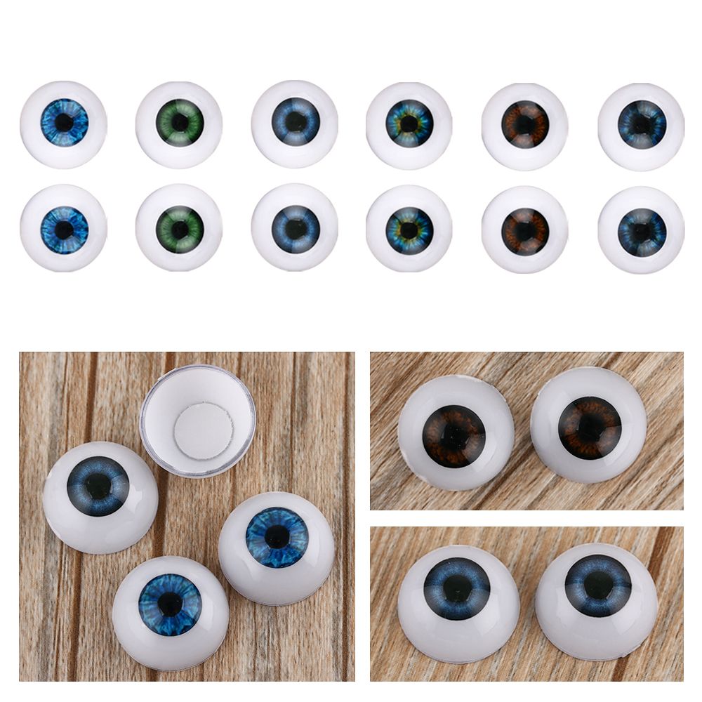 SDG 20mm 22mm 24mm Kids Toy Blue Brown Black Accessories Real Like Baby toy Realistic Dolls Eyes Eyeballs Half Round Hollow