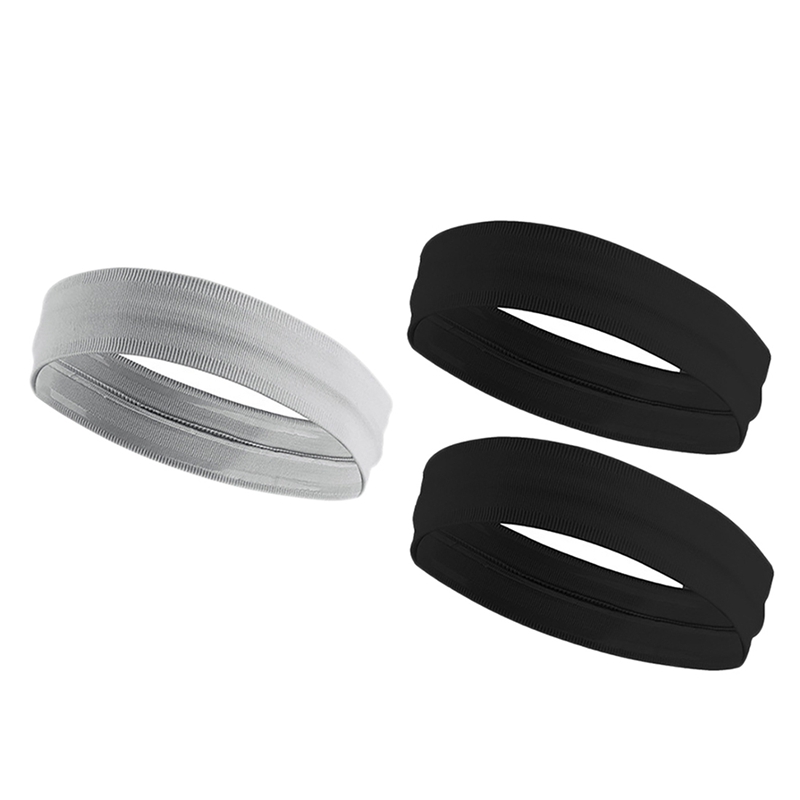3Pcs Workout Headbands Stretchy Wicking Quick Drying Hairband for Men