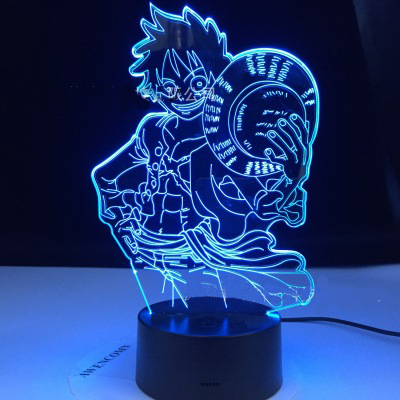 SI One Piece Lamp Night Lights LED Acrylic Desk USB 3D Anime Remote  Lighting Monkey D Luffy Roronoa Zoro Nami Chopper G