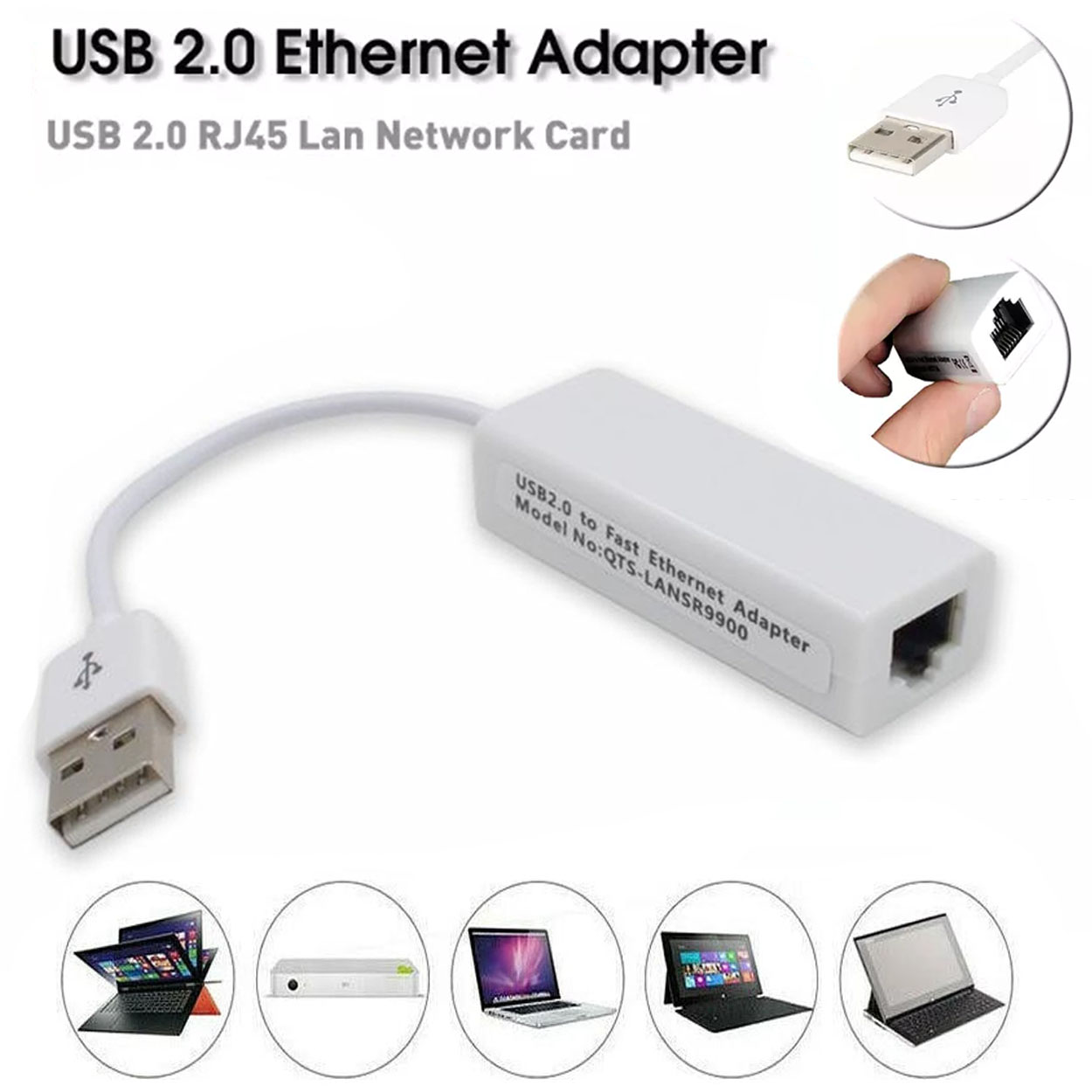 USB 2.0 to 10/100 Ethernet Lan Wired Network USB Ethernet Adapter Chromebook, Windows | Lazada