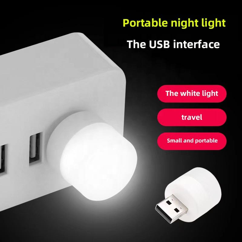 USB Lights by Night, Mini LED Bulb, Plug-in, Warm White, Compact, Ideal for  Bedroom, Bathroom, Nursery, Hallway, Kitchen Car USB Atmosphere Light (8