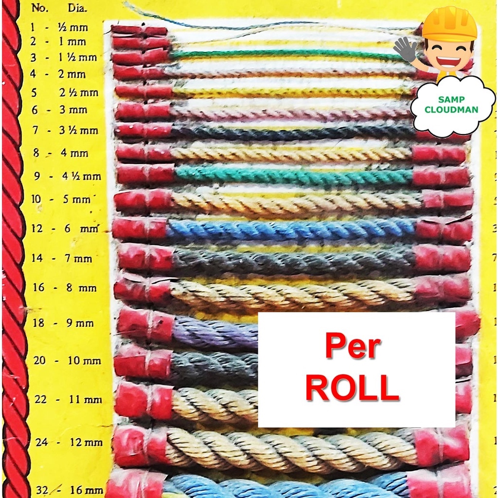 Nylon Rope Panali Lubid Polyethylene Rope 2mm 4mm 6mm 8mm 10mm 12mm 14mm  Tali Twisted Rope Per ROLL