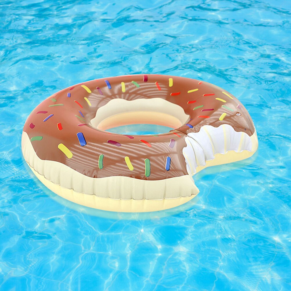 PVC Coffee Donut Design Swimming Ring Outdoor Beach Thickening Lifebuoy