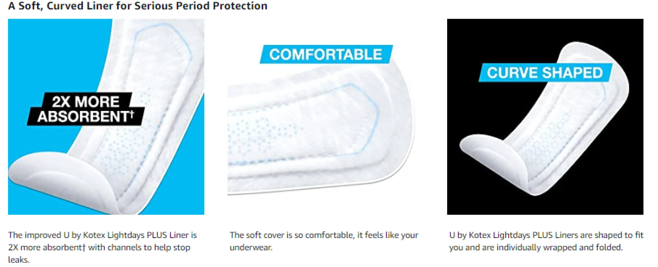 U By Kotex Lightdays Plus Liners Regular Fragrance Free 40 Count Pack Of 8 3 Count Total Lazada Ph