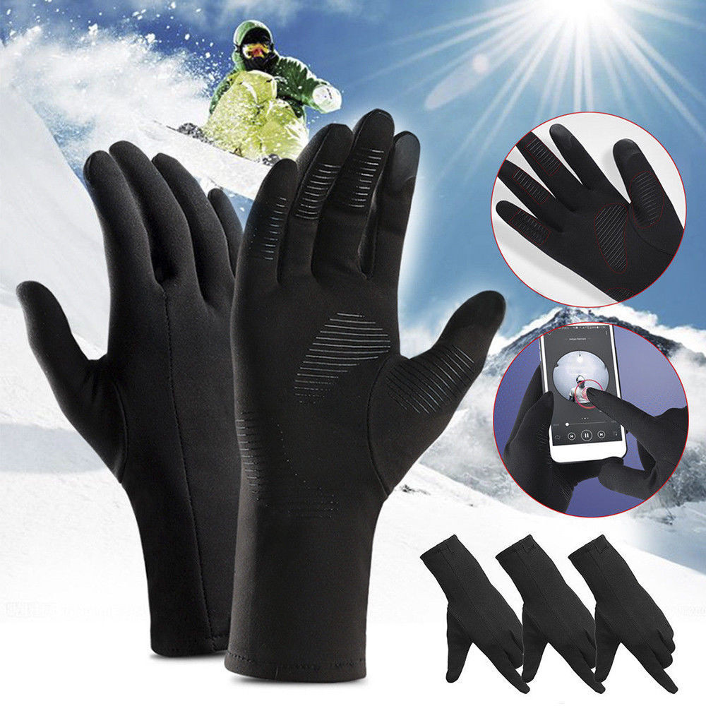 TONGQUDA New Fashion Velvet Autumn Winter Full Finger Outdoor Sport Motorcycle Gloves Touch Screen Windproof Mittens