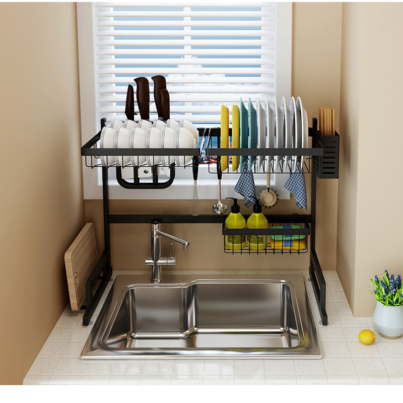 over the single sink dish rack