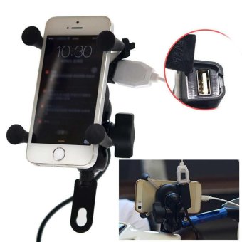 2.0A X-Grip Style Motorcycle Bike Mount Cellphone Holder USBCharger For Phone - Intl June 2018 - 2 2.0A X-Grip Style Motorcycle Bike Mount Cellphone Holder USBCharger For Phone - intl - 2