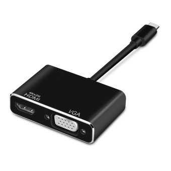 2IN1 Adapter Cable VGA Monitor + HDMI Dual Output Adapter Type C Cable HDMI Support For 4K X 2K 1080P VGA For TV Monitor Projector - Intl July 2018 - 2 2IN1 Adapter Cable VGA Monitor + HDMI Dual Output Adapter Type C Cable HDMI Support for 4K X 2K 1080P VGA for TV Monitor Projector - intl - 2