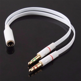 3.5mm Gold Plated Audio Mic Y Splitter Cable Headphone Adapter Female To 2 Male Cable For PC Laptop Etc White - Intl June 2018 - 5 3.5mm Gold Plated Audio Mic Y Splitter Cable Headphone Adapter Female To 2 Male Cable for PC Laptop etc White - intl - 5