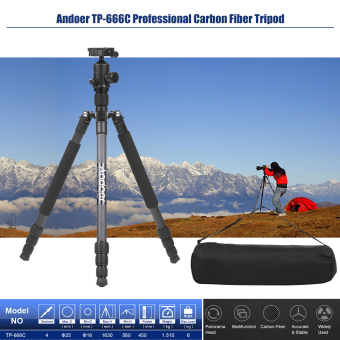 Andoer TP-666C Professional Carbon Fiber Tripod Kit 4 SectionsCamera Tripod With AD-10 Ball Head Max. Height 163cm Load Capacity6kg - Intl June 2018 - 3 Andoer TP-666C Professional Carbon Fiber Tripod Kit 4 SectionsCamera Tripod with AD-10 Ball Head Max. Height 163cm Load Capacity6kg - intl - 3