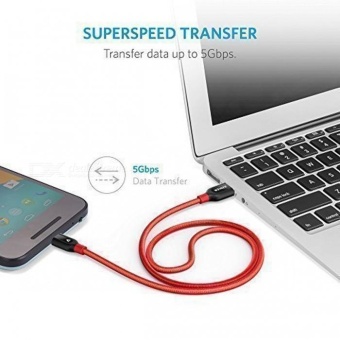 Anker Powerline+ PVC + Nylon USB Type C To USB 3.0 Cable - Red(3ft) - Intl June 2018 - 2 Anker Powerline+ PVC + Nylon USB Type C to USB 3.0 Cable - Red(3ft) - intl - 2