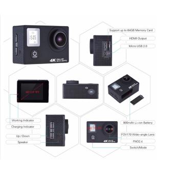 APPO W9D Dual Screen Ultra HD 4K 1080P 12MP WIFI Waterproof MiniSports Action Camera (Black) June 2018 - 4 APPO W9D Dual Screen Ultra HD 4K 1080P 12MP WIFI Waterproof MiniSports Action Camera (Black) - 4