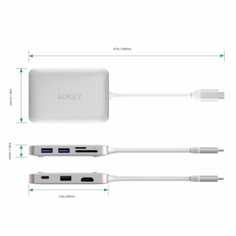 Aukey CB-C49 5GHz USB 3.0 Type-C Hub To HDMI Adapter Cable For Macbook Pro 12inch 5 Ports TF/ SD Card Reader - Intl June 2018 - 3 Aukey CB-C49 5GHz USB 3.0 Type-C Hub to HDMI Adapter Cable for Macbook Pro 12inch 5 Ports TF/ SD Card Reader - intl - 3