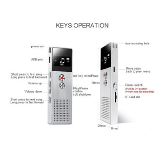 BENJIE M23 8GB Digital Voice Recorder 20m Professional AudioRecorder Portable One Key Recorder (Silver) - Intl June 2018 - 4 BENJIE M23 8GB Digital Voice Recorder 20m Professional AudioRecorder Portable One Key Recorder (Silver) - intl - 4