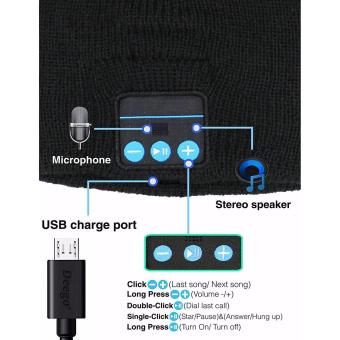 Bluetooth Wireless Bonnet Music With Stereo Speakerphone HeadsetEarphone Speaker Mic Phone Call-Dark Grey June 2018 - 3 Bluetooth Wireless bonnet Music with Stereo Speakerphone HeadsetEarphone Speaker Mic Phone Call-Dark Grey - 3