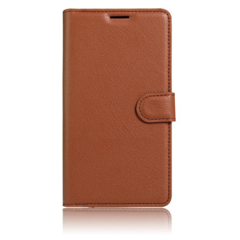 BYT Leather Flip Cover Case for Samsung Galaxy J5 Prime (Brown)