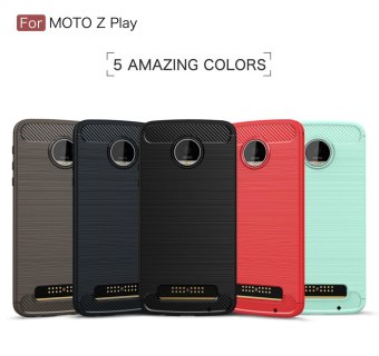Carbon Fibre Brushed TPU Phone Case For Motorola Moto Z Play - Red- Intl April 2018 - 3 Carbon Fibre Brushed TPU Phone Case for Motorola Moto Z Play - Red- intl - 3