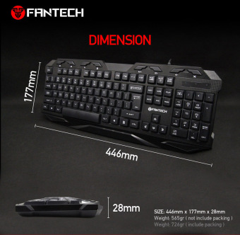 Fantech K-10 USB Colorful Backlight / Water Resistant GamingKeyboard (Black) July 2018 - 4 Fantech K-10 USB Colorful Backlight / Water Resistant GamingKeyboard (Black) - 4